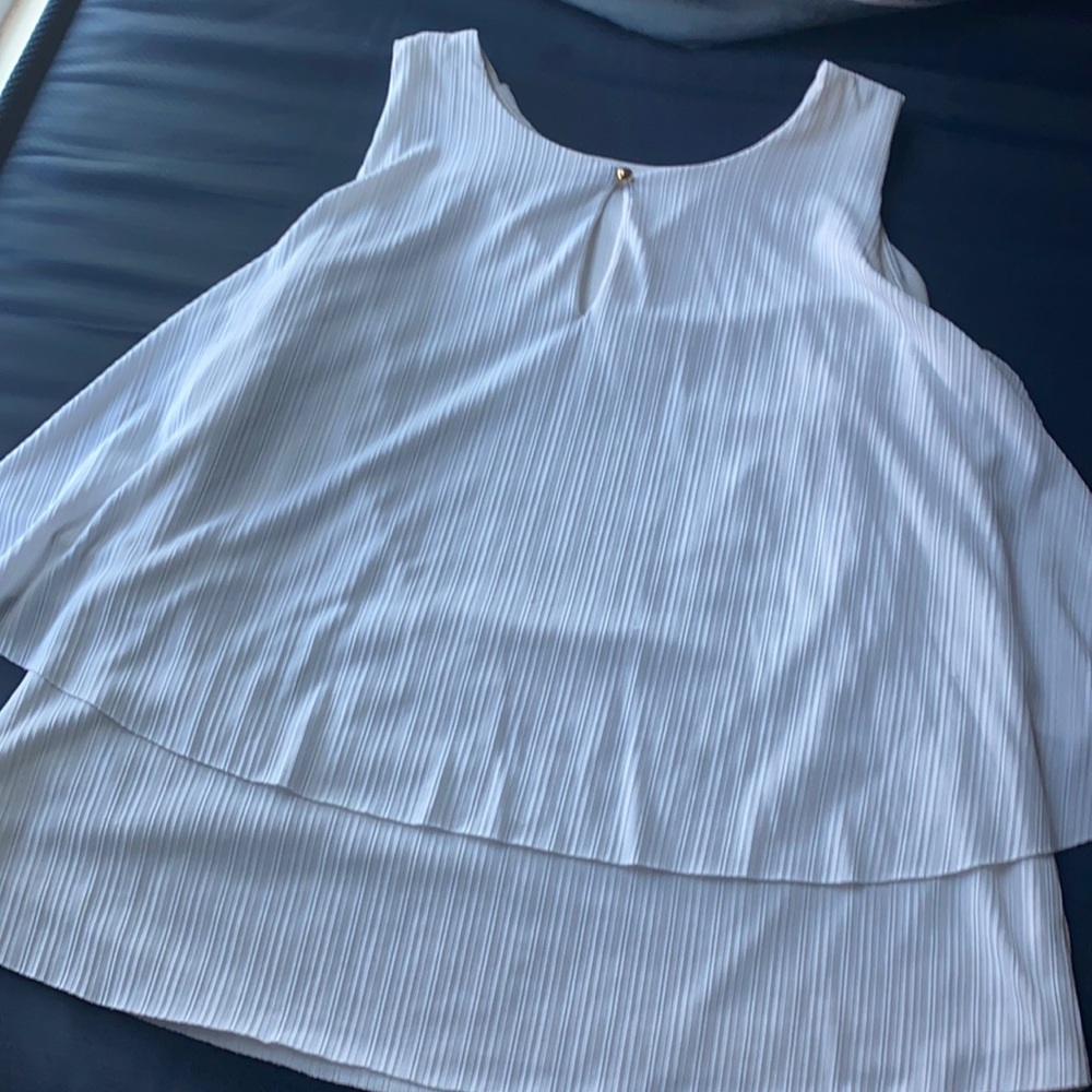White ruffle tank